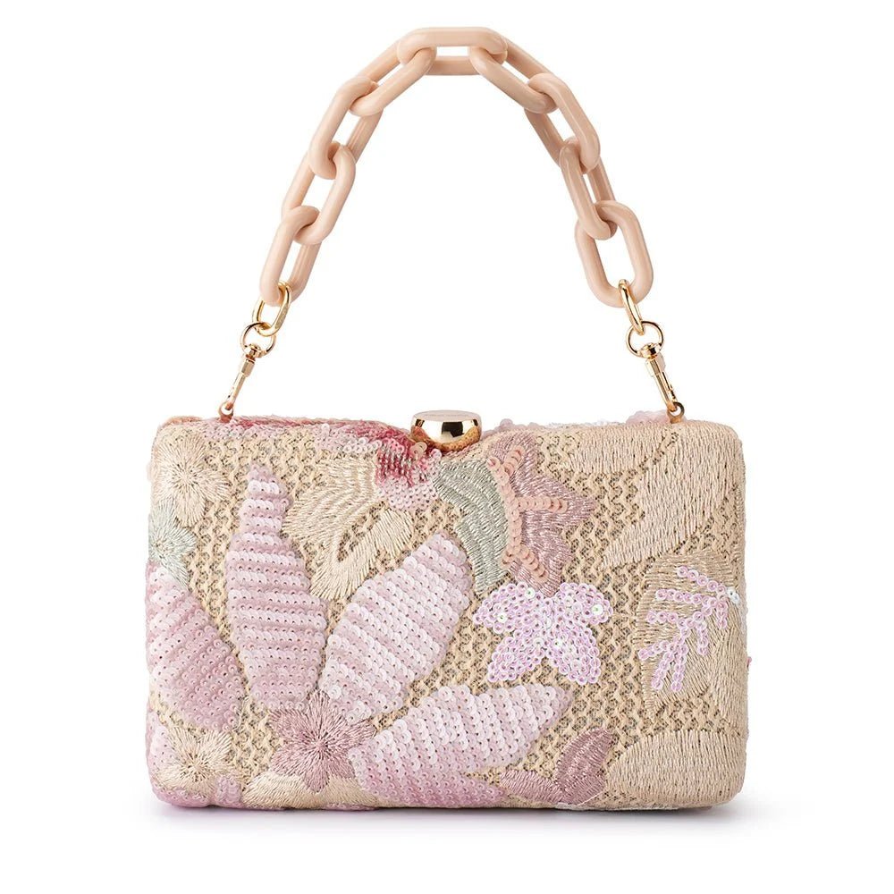 Shop Olga Berg Greta Floral Beaded Clutch - Olga Berg