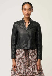 Shop OnceWas Blaire Leather Herringbone Stitch Jacket - OnceWas