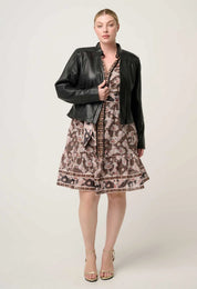 Shop OnceWas Blaire Leather Herringbone Stitch Jacket - OnceWas