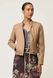 Shop OnceWas Blaire Leather Herringbone Stitch Jacket - OnceWas