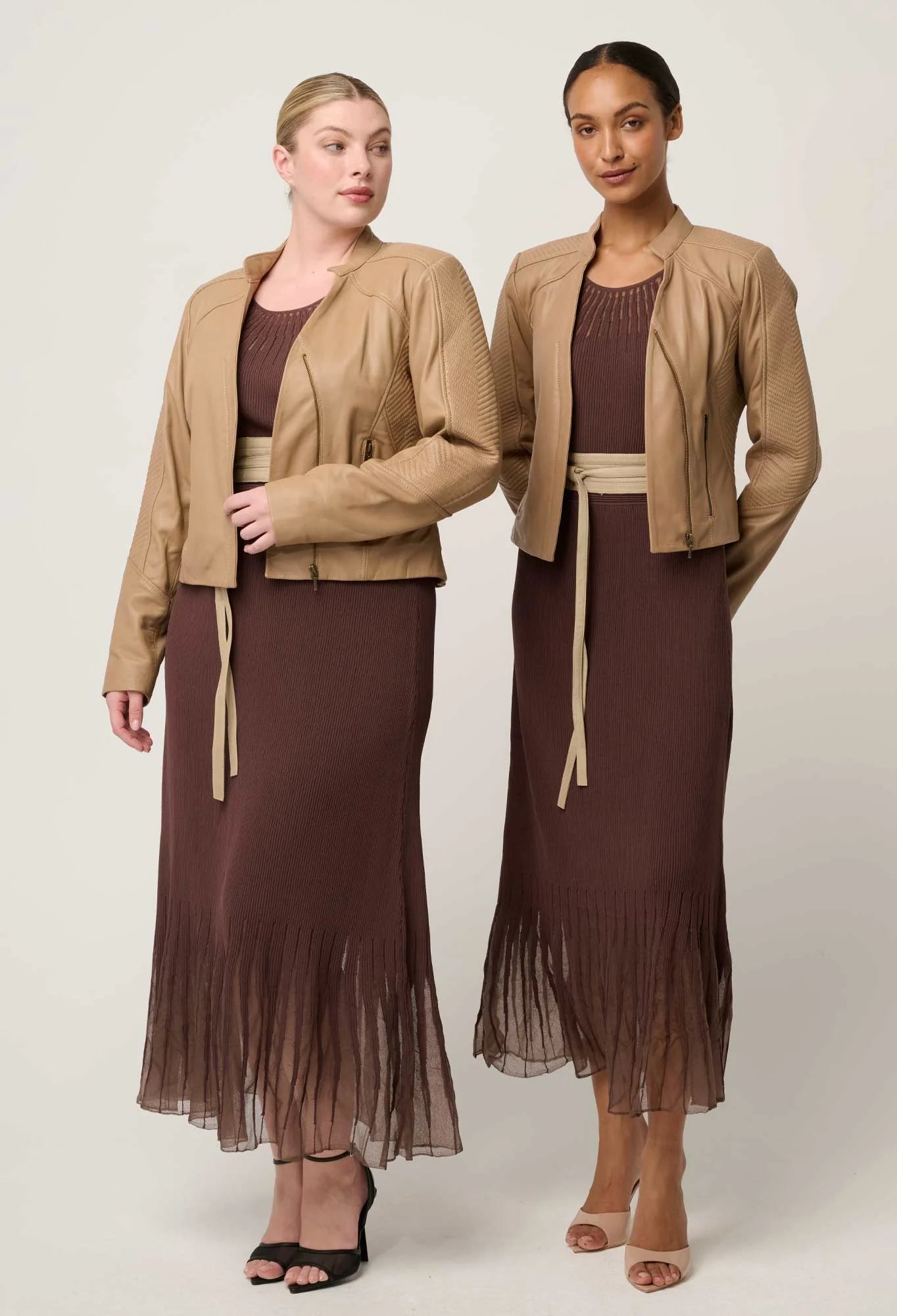 Shop OnceWas Blaire Leather Herringbone Stitch Jacket - OnceWas