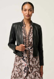 Shop OnceWas Blaire Leather Herringbone Stitch Jacket - OnceWas