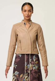 Shop OnceWas Blaire Leather Herringbone Stitch Jacket - OnceWas