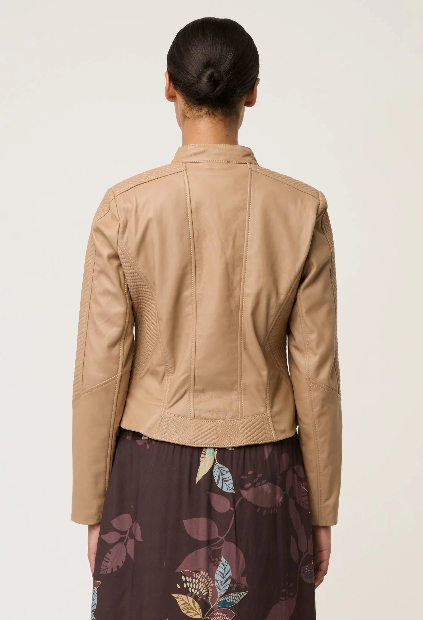 Shop OnceWas Blaire Leather Herringbone Stitch Jacket - OnceWas