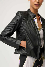 Shop OnceWas Blaire Leather Herringbone Stitch Jacket - OnceWas