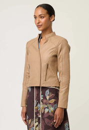 Shop OnceWas Blaire Leather Herringbone Stitch Jacket - OnceWas