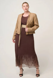 Shop OnceWas Blaire Leather Herringbone Stitch Jacket - OnceWas