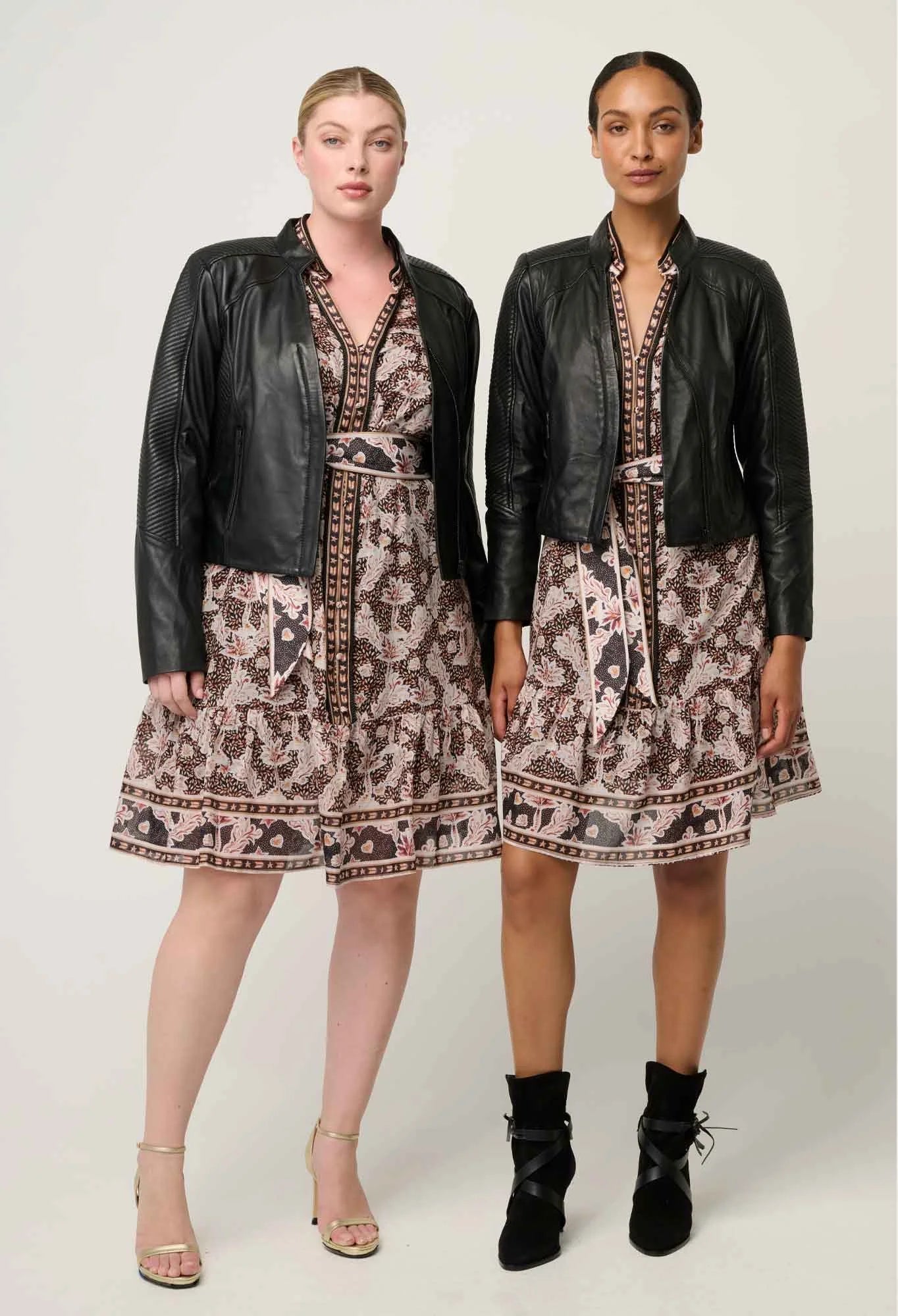 Shop OnceWas Blaire Leather Herringbone Stitch Jacket - OnceWas