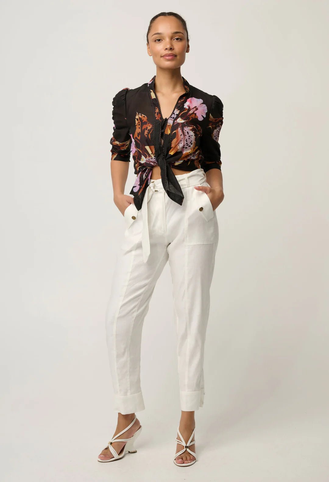 Shop Oncewas Calantha Cotton Silk Sleeve Shirt in Sunset Orchid - OnceWas