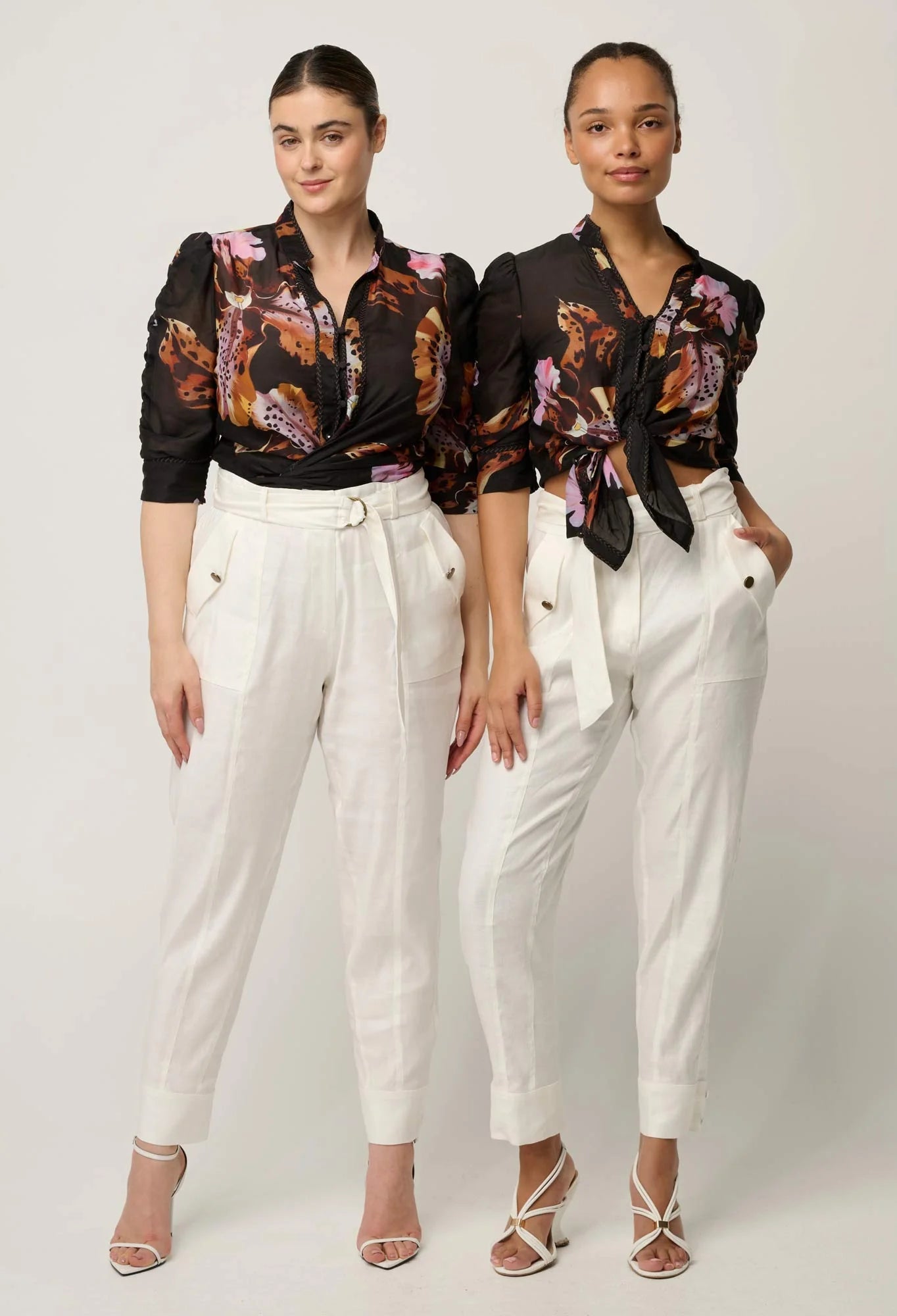 Shop Oncewas Calantha Cotton Silk Sleeve Shirt in Sunset Orchid - OnceWas
