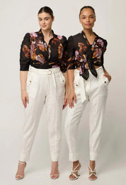 Shop Oncewas Calantha Cotton Silk Sleeve Shirt in Sunset Orchid - OnceWas