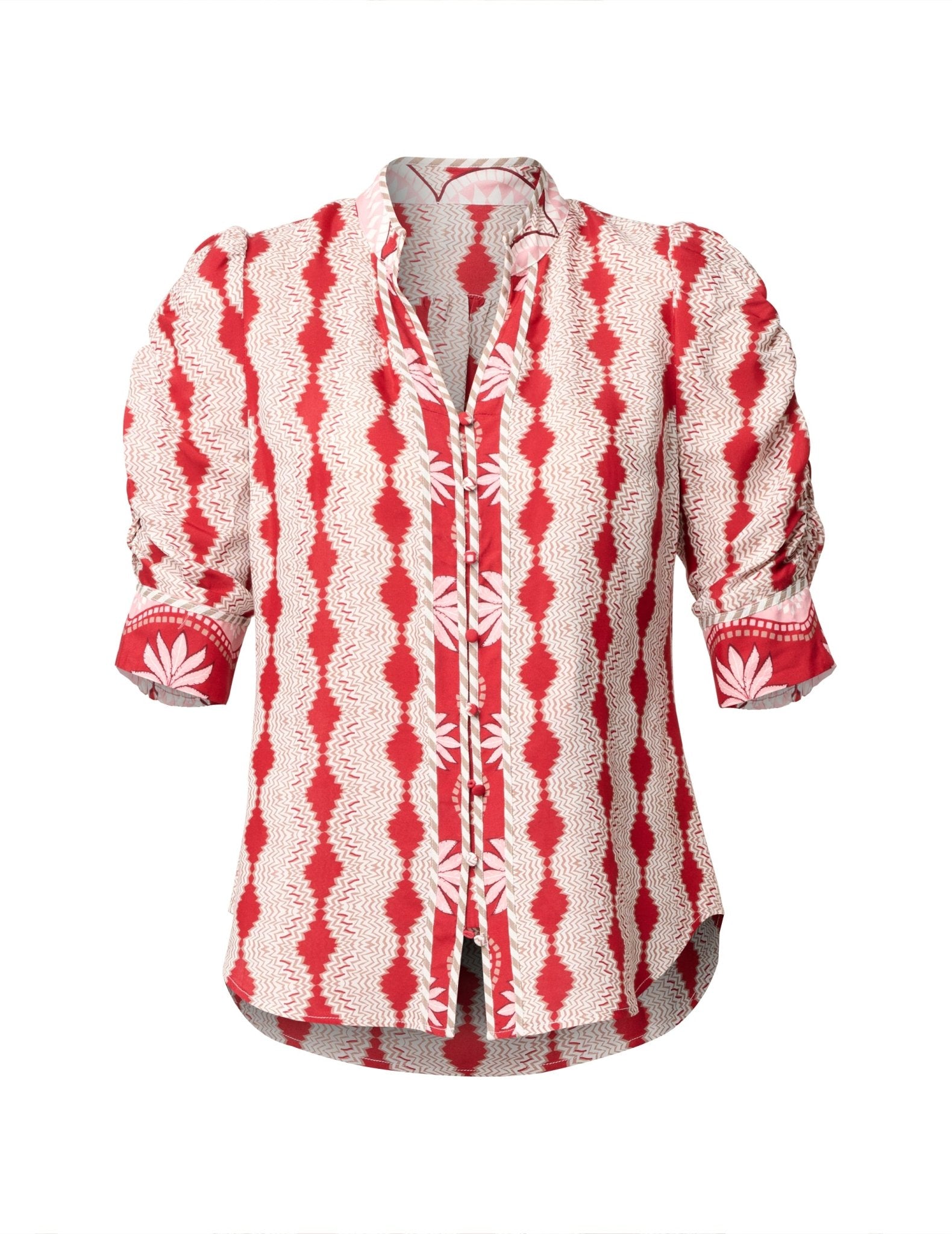 Shop Oncewas Calantha Shirt in Marrakech Ruby - OnceWas