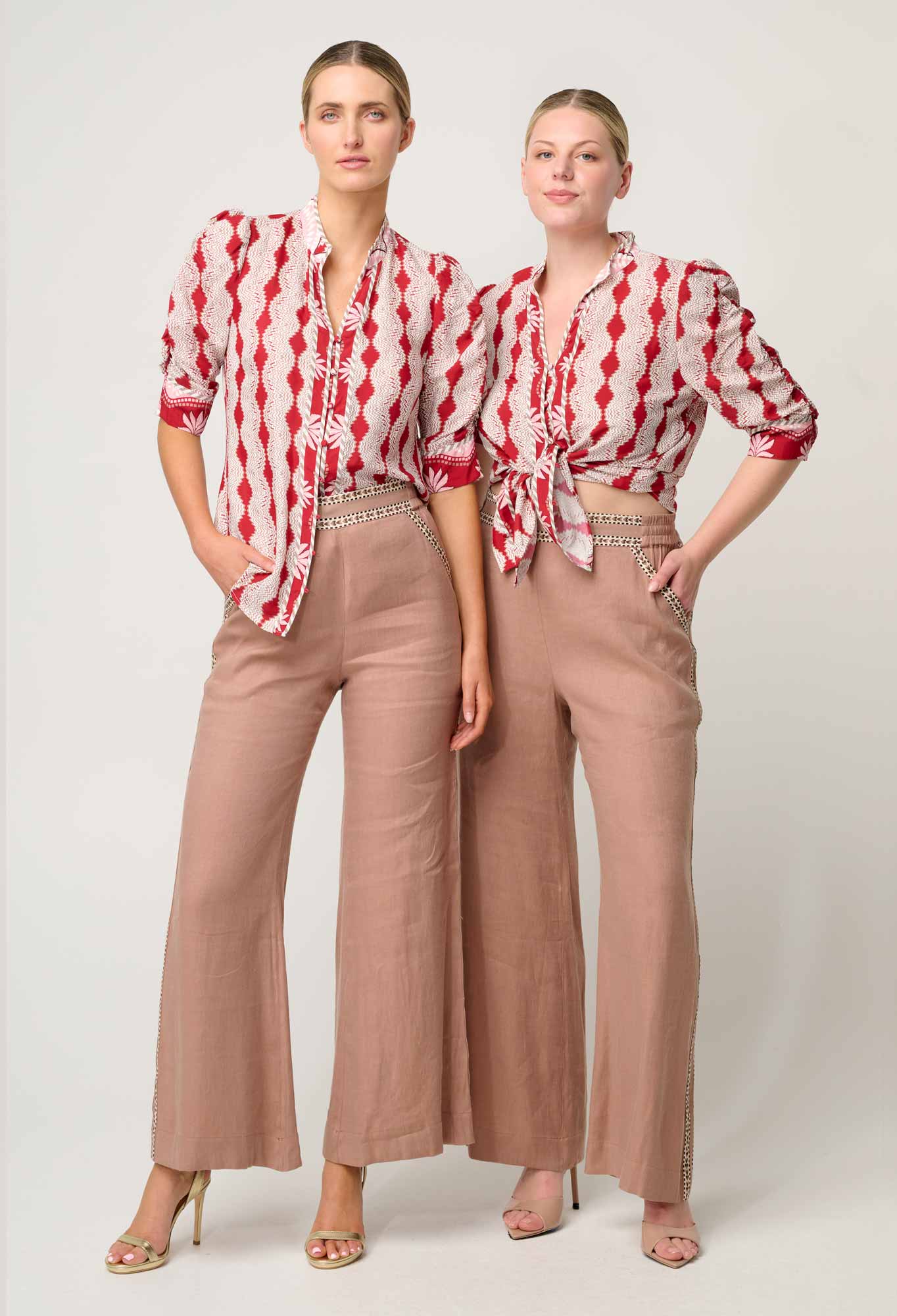 Shop Oncewas Calantha Shirt in Marrakech Ruby - OnceWas