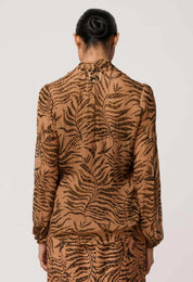 Shop Oncewas Camille Sheer Viscose Blouse in Exotica - OnceWas