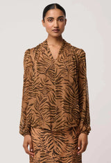 Oncewas Camille Sheer Viscose Blouse in Exotica