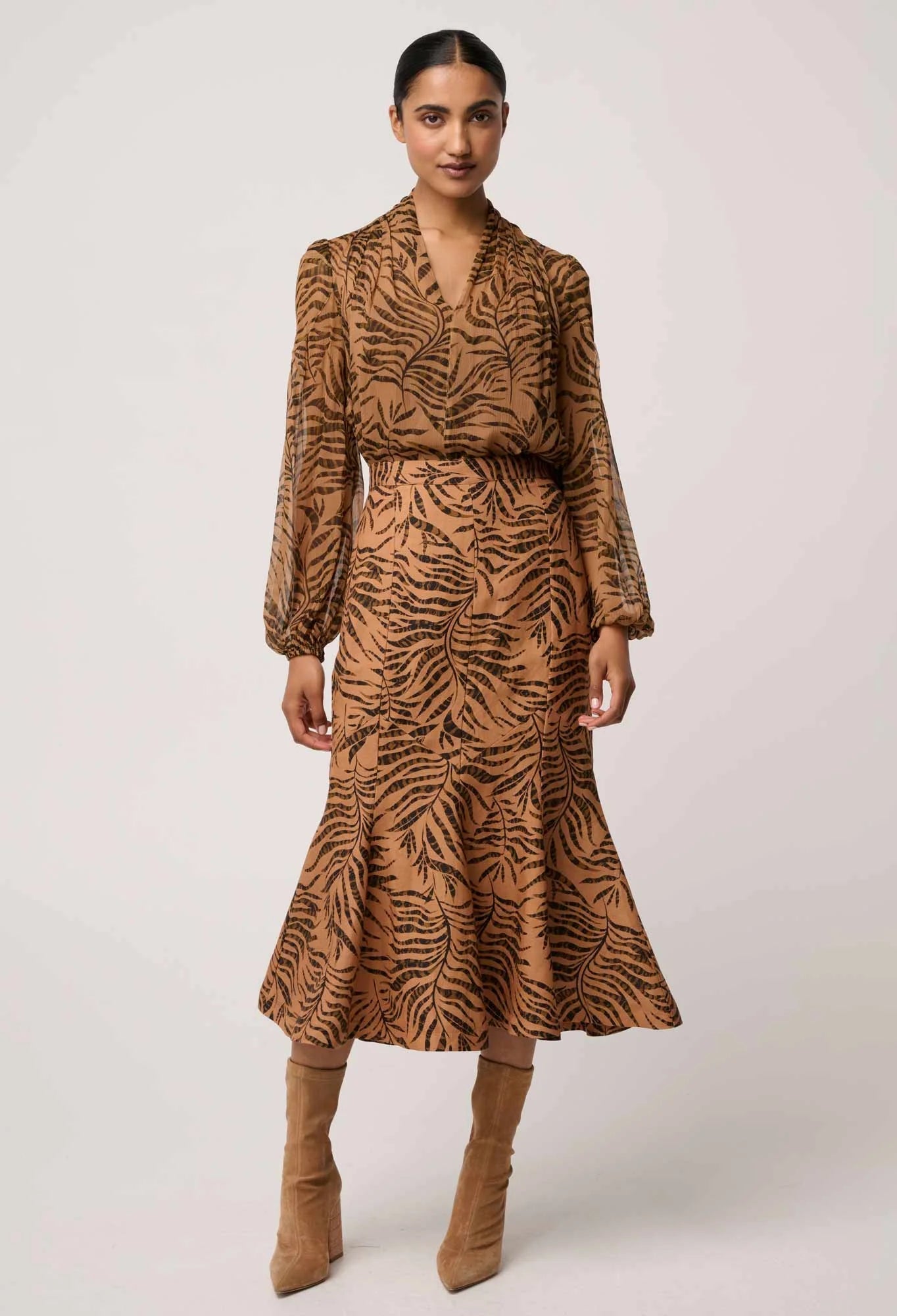 Shop Oncewas Camille Sheer Viscose Blouse in Exotica - OnceWas