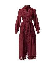 Shop Oncewas Cascadian Cotton Silk Maxi Dress in Bordeaux - OnceWas