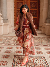 Shop Oncewas Hazel Faux Fur Vest in Walnut - OnceWas
