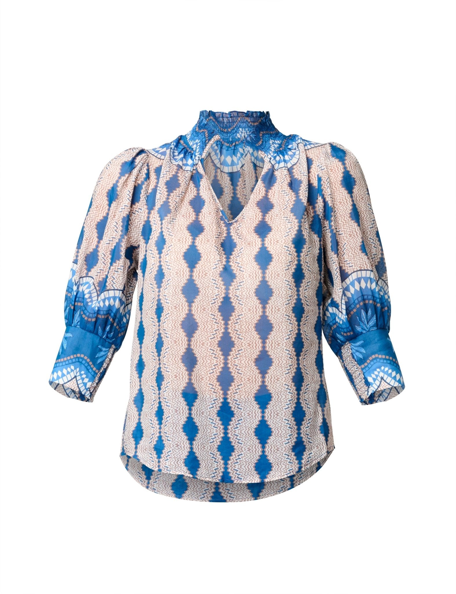 Shop Oncewas Oleander Cotton Silk Blouse - OnceWas