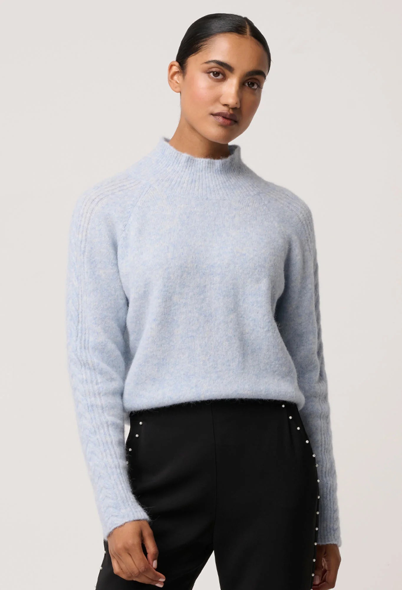 Shop Oncewas Savanna Alpaca Blend Sweater in Blue Frost - OnceWas