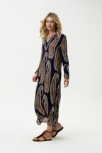 Shop Oneseason Australia Long Genie - Provence - Viscose - Navy Paisley - Oneseason Australia