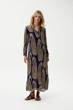 Shop Oneseason Australia Long Genie - Provence - Viscose - Navy Paisley - Oneseason Australia