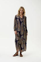 Shop Oneseason Australia Long Genie - Provence - Viscose - Navy Paisley - Oneseason Australia