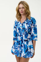 Shop Oneseason Australia Poppy Top - Turquoise Bay - Cotton - Blue - Oneseason Australia