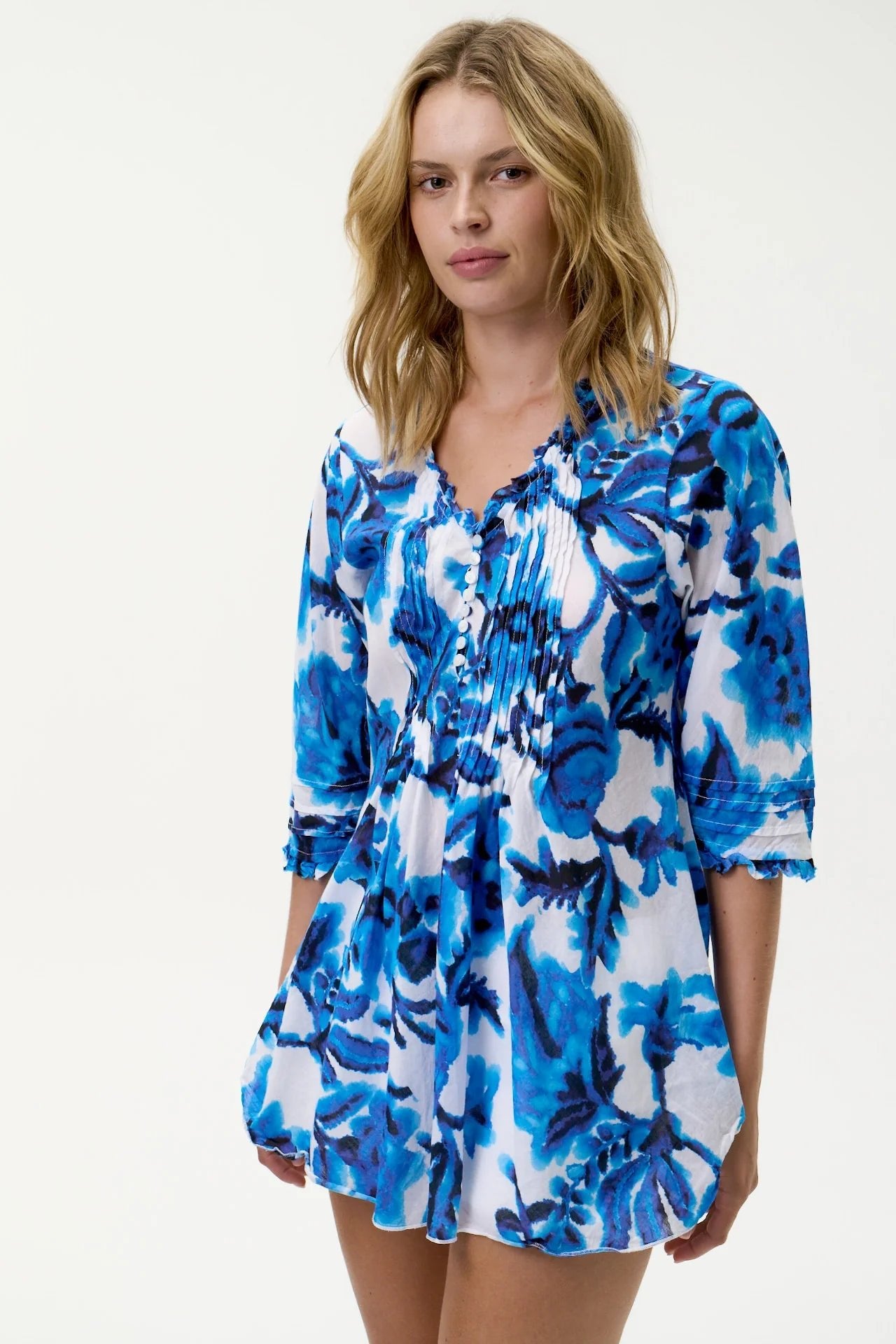 Shop Oneseason Australia Poppy Top - Turquoise Bay - Cotton - Blue - Oneseason Australia