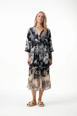 Oneseason Mia-Midnight Palm-Viscose-Black
