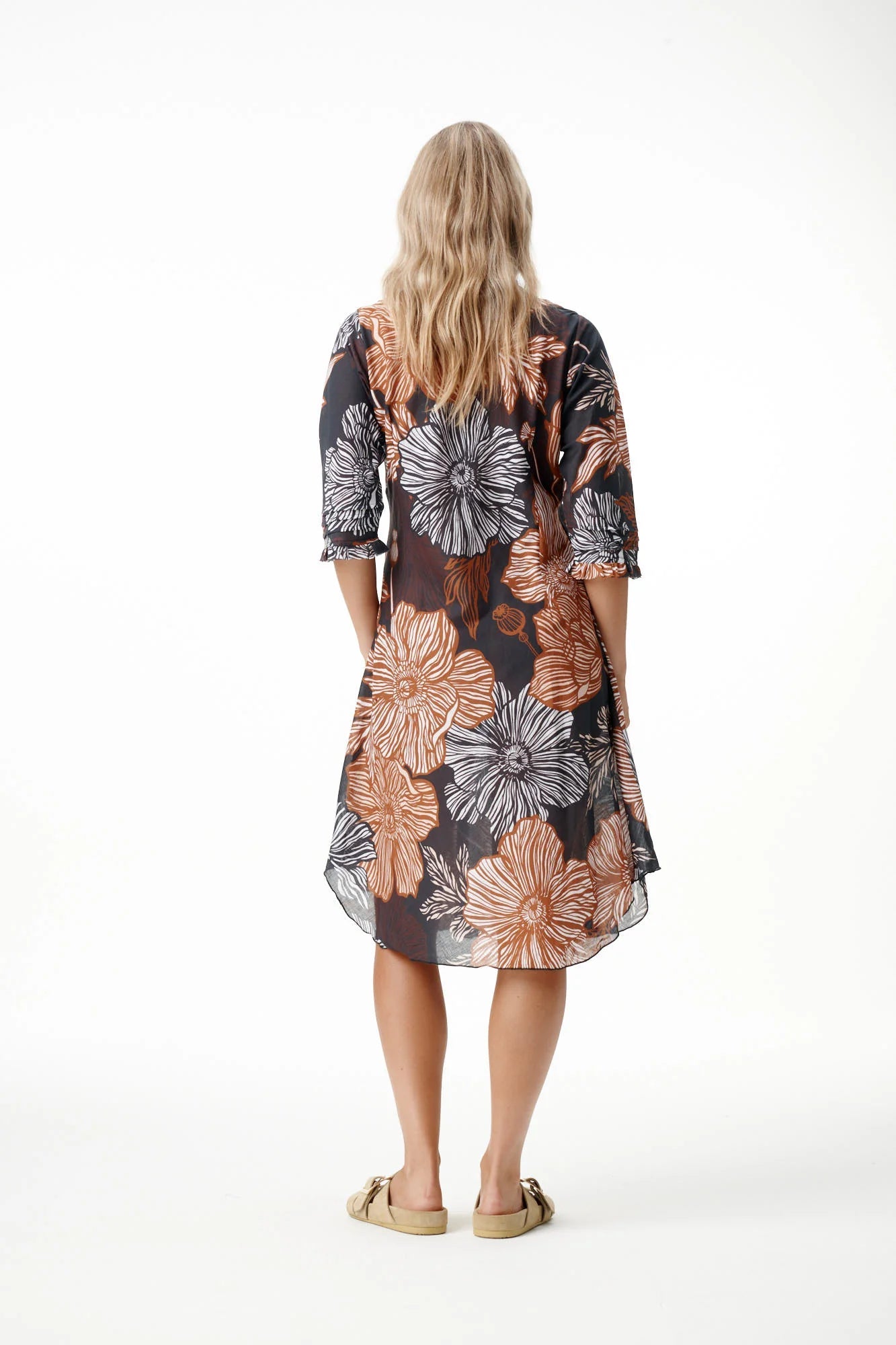 Shop Oneseason Middy Poppy Cotton Dress in Desert Poppy - Oneseason Australia