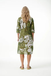 Shop Oneseason Middy Poppy Cotton Dress in Khaki Swirl - Oneseason Australia