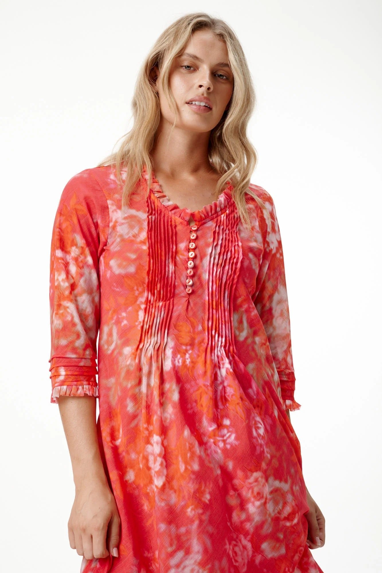 Shop Oneseason Middy Poppy Cotton Dress in Rose Rouge - Oneseason Australia