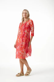 Shop Oneseason Middy Poppy Cotton Dress in Rose Rouge - Oneseason Australia