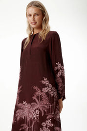 Shop Oneseason Sienna-Sangeria Palm-Viscose/Crepe-Sangeria - Oneseason Australia