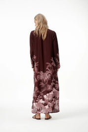Shop Oneseason Sienna-Sangeria Palm-Viscose/Crepe-Sangeria - Oneseason Australia