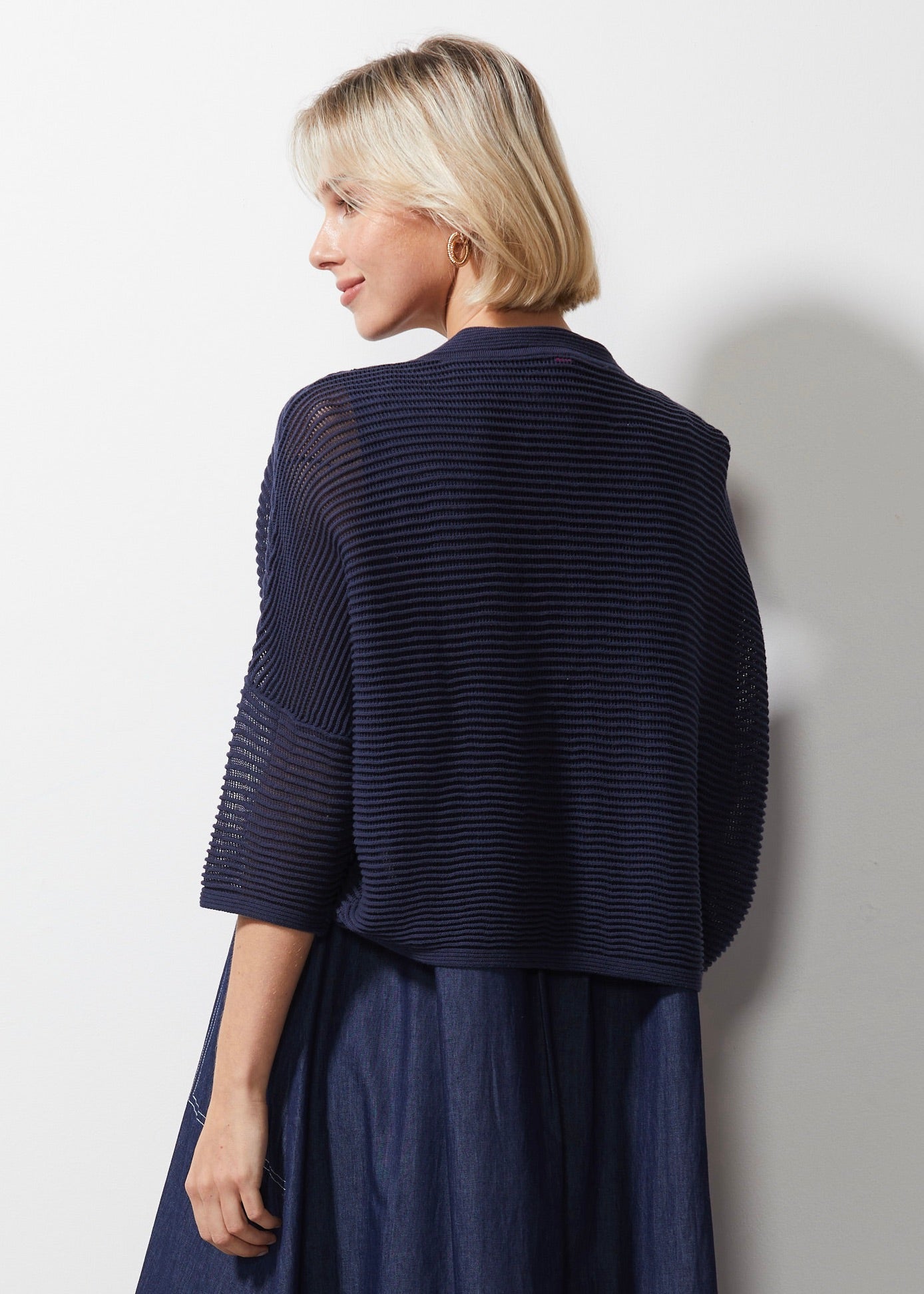 Shop Ottoman Cotton Shrug | Sailor Navy - Zaket & Plover