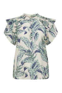 Shop Paloma Frill Top | Leaf Print - Cable Melbourne