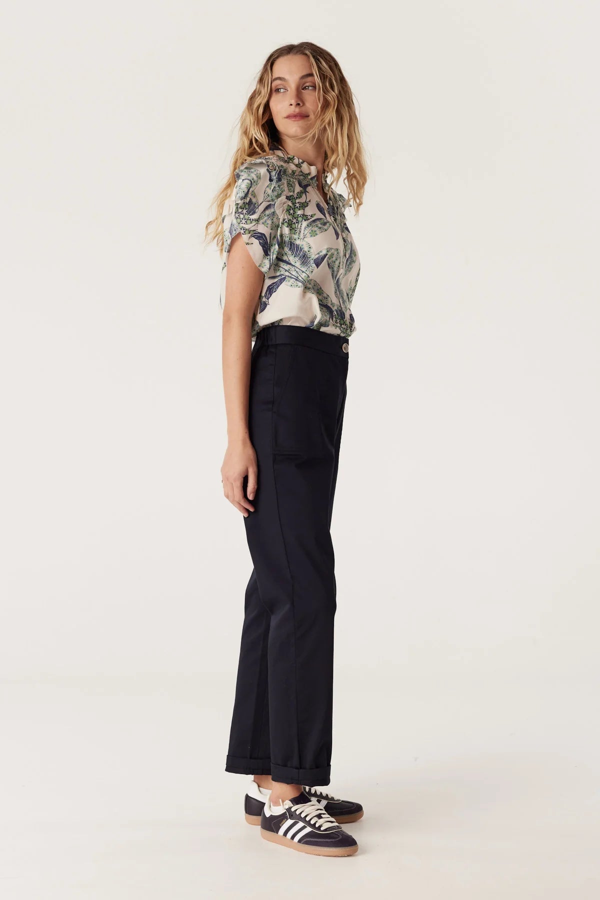 Shop Paloma Frill Top | Leaf Print - Cable Melbourne