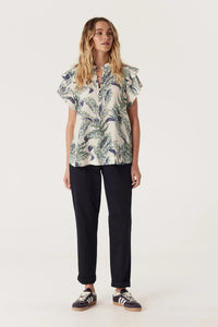 Shop Paloma Frill Top | Leaf Print - Cable Melbourne