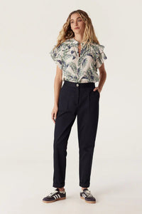 Shop Paloma Frill Top | Leaf Print - Cable Melbourne