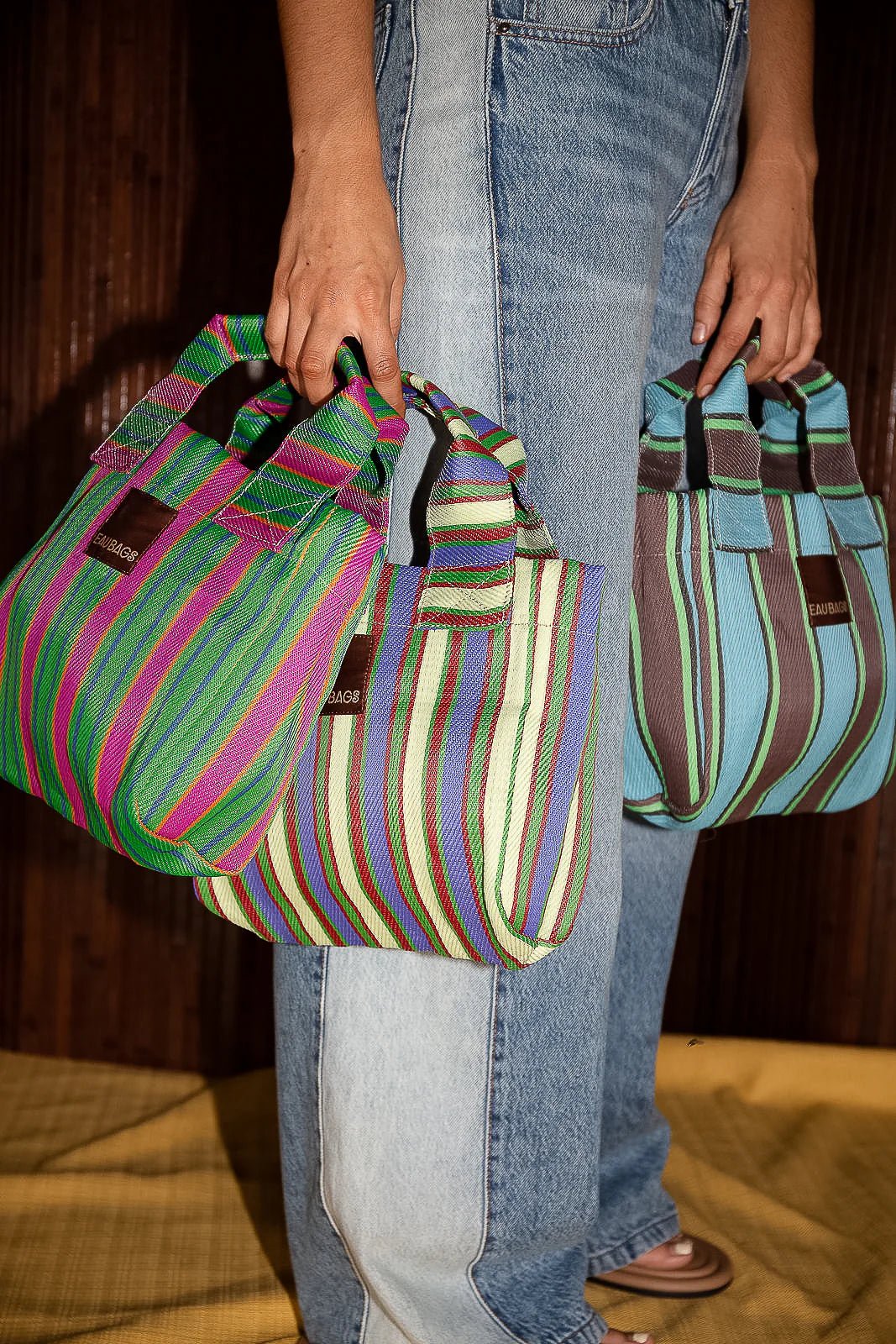 Shop Petite Tote Bag | Desert Stripe - EAU Bags