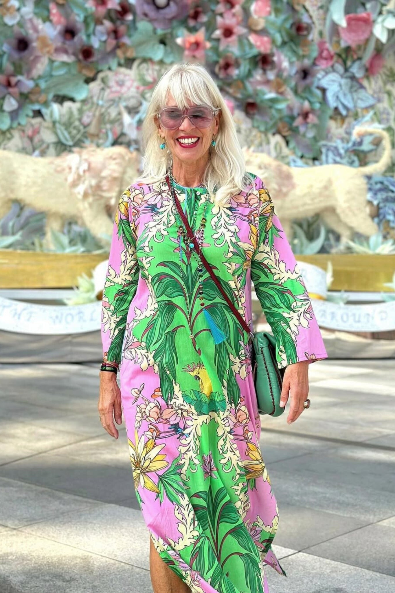 Shop Place du Soleil Green Birds Dress - Place du Soleil