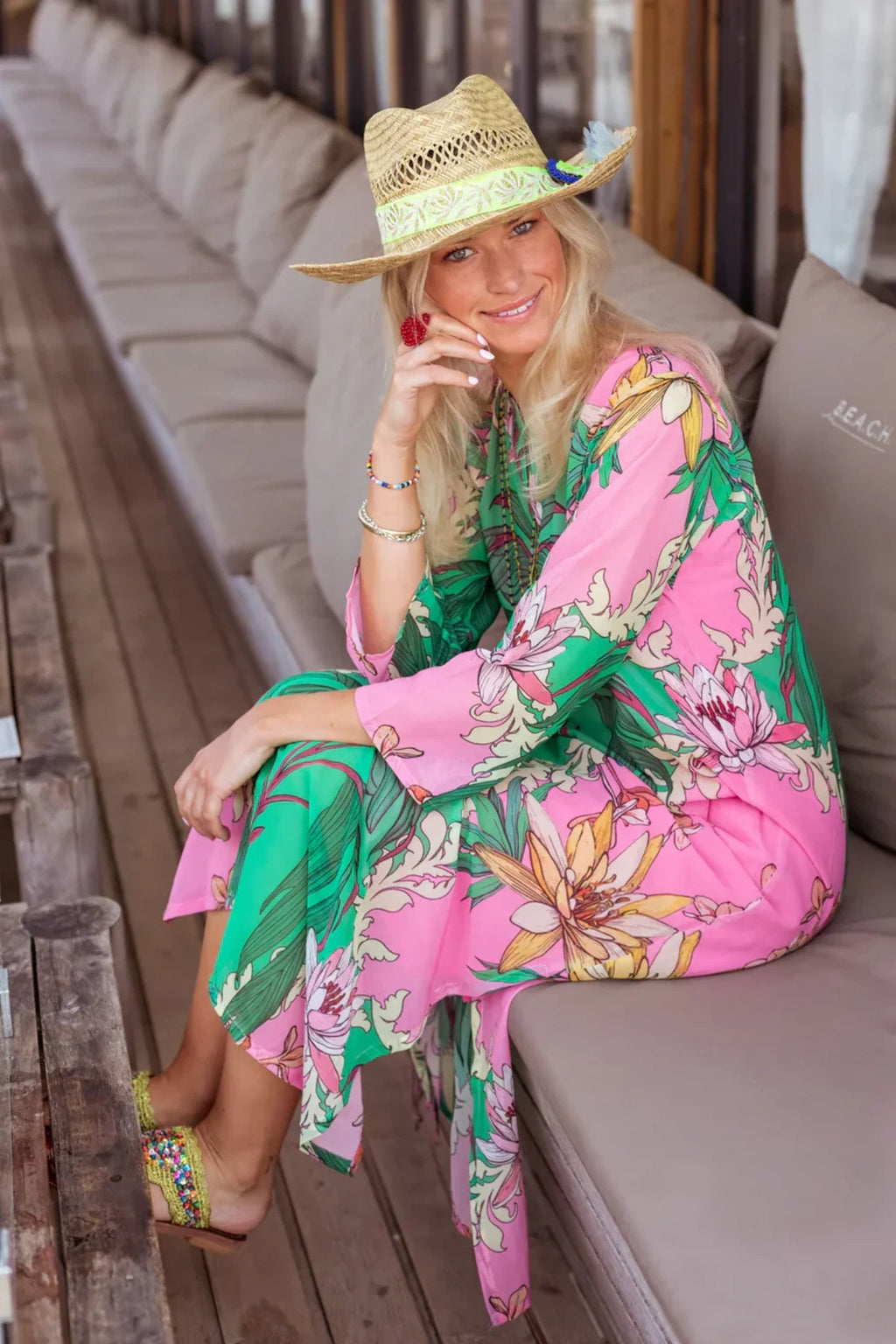 Shop Place du Soleil Green Birds Dress - Place du Soleil