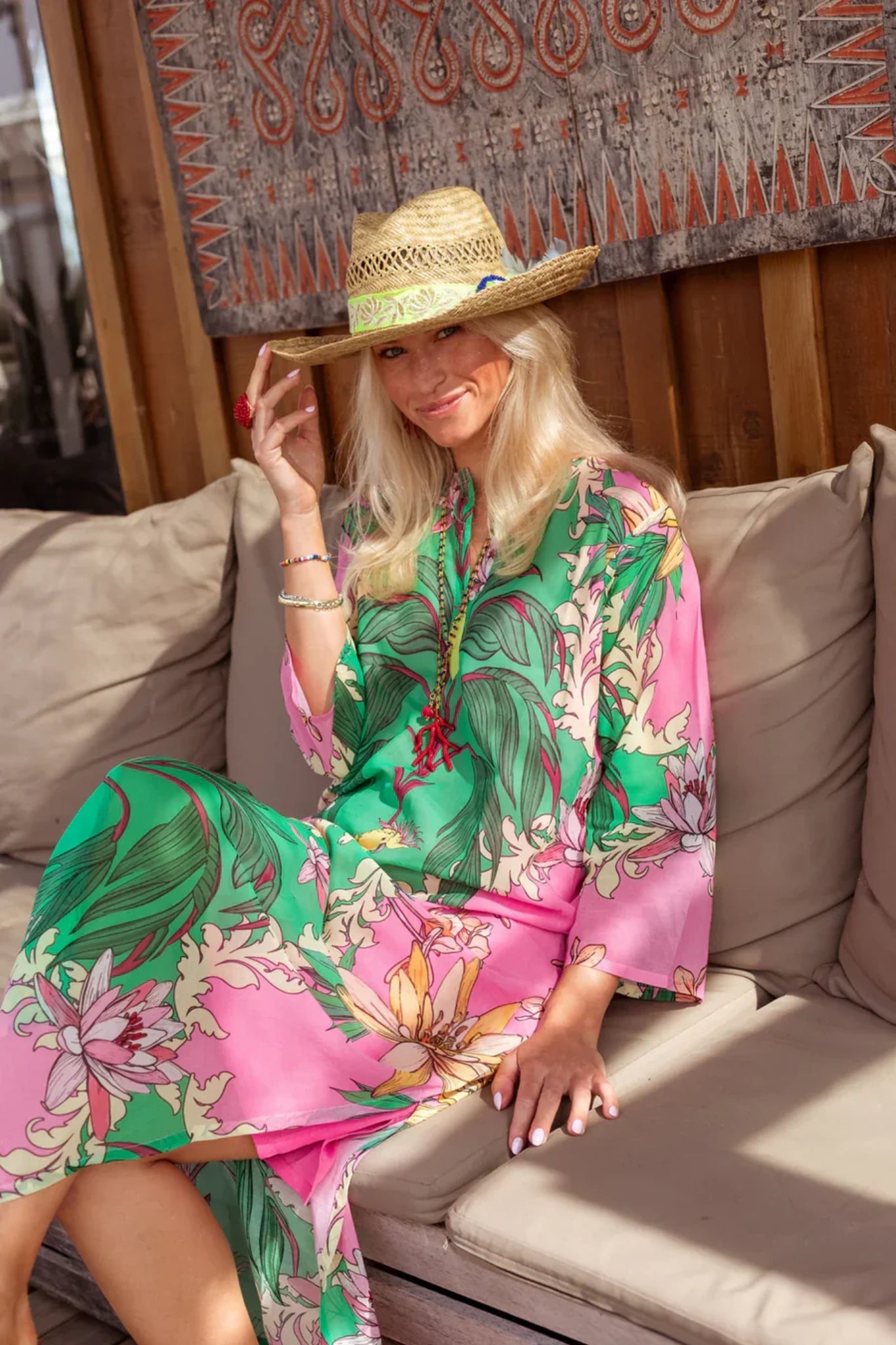 Shop Place du Soleil Green Birds Dress - Place du Soleil