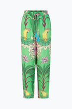 Shop Place du Soleil Green Birds Pants - Place du Soleil