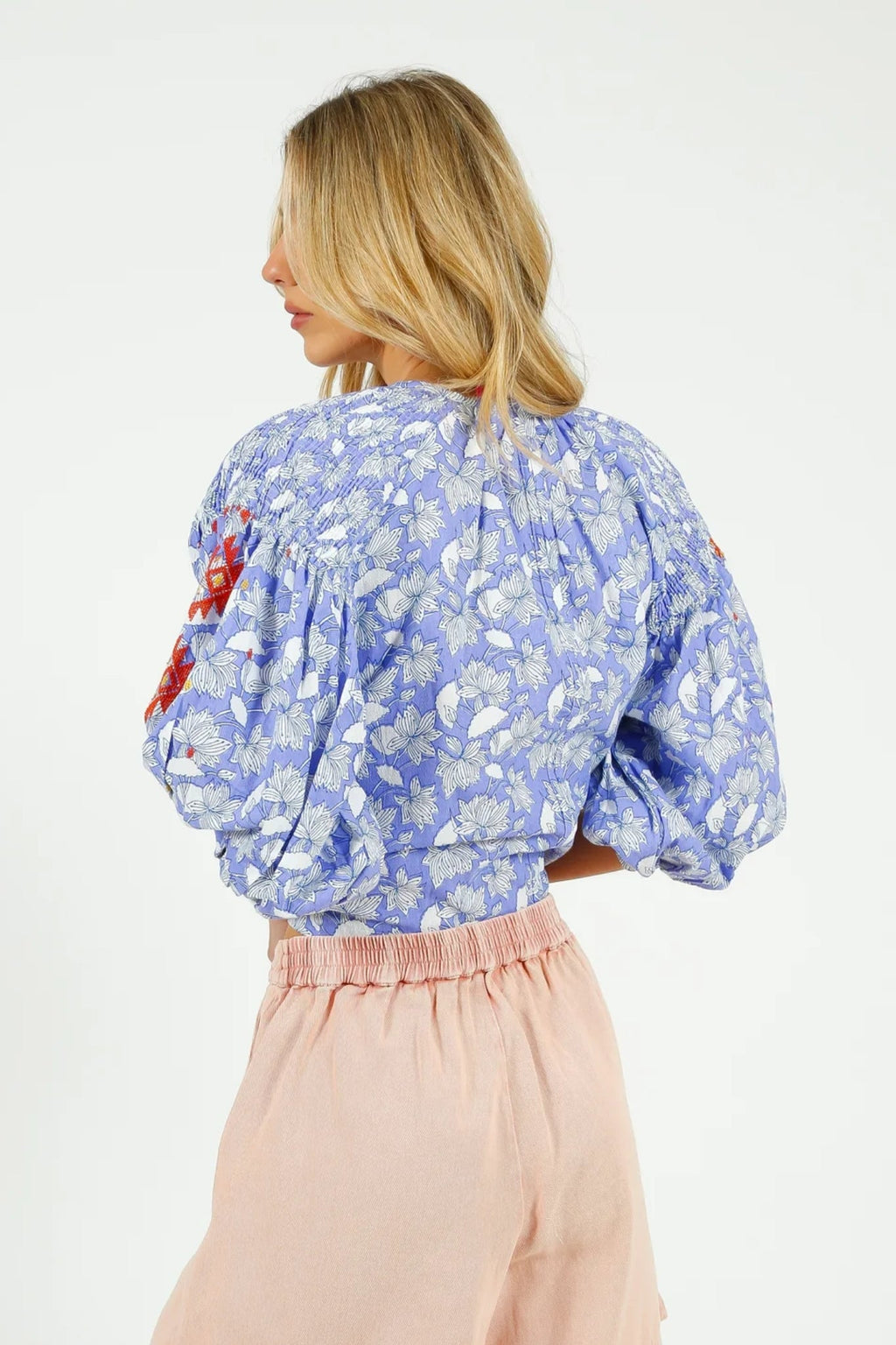 Shop Place du Soleil Lila Print Blouse - Place du Soleil
