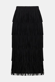 Shop Pleated Pencil Skirt with Tiered Fringe - Joseph Ribkoff