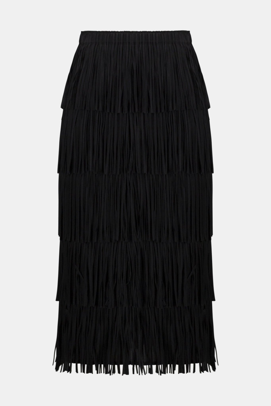 Shop Pleated Pencil Skirt with Tiered Fringe - Joseph Ribkoff