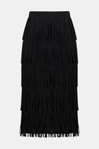 Shop Pleated Pencil Skirt with Tiered Fringe - Joseph Ribkoff
